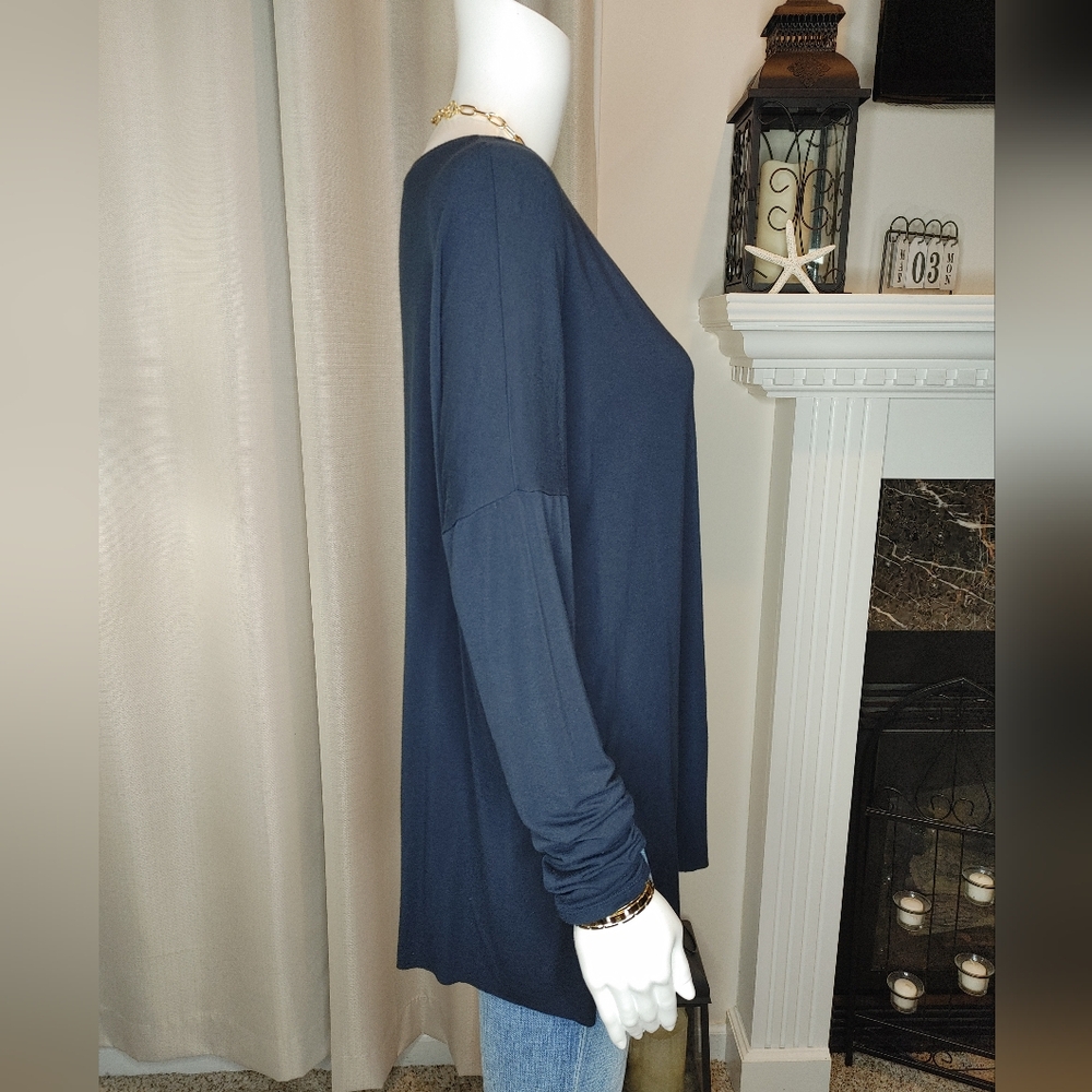 Abercrombie & Fitch Viscose Blend LS Top, Blue XS/S - Picture 2 of 7